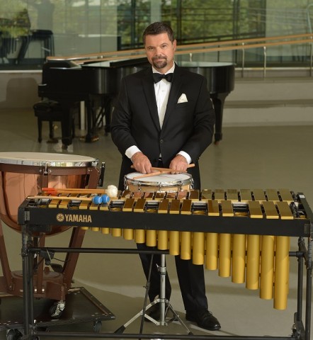 Pablo Rieppi with percussion instruments