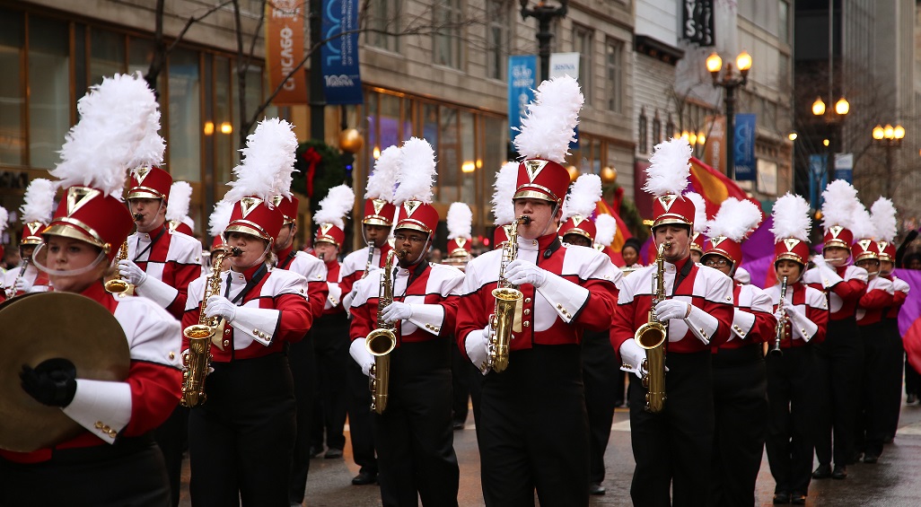 marching band in uniform