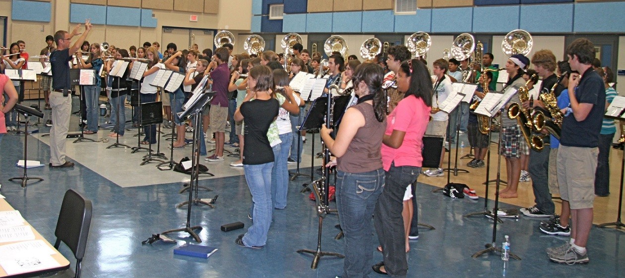 Claudia Taylor Johnson High School band's first rehearsal 