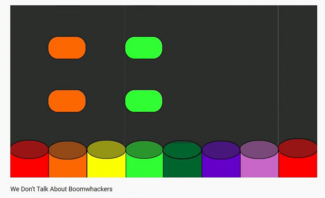 screen shot of boomwhacker video using Synthesia