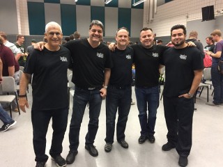 members of the Boston Brass at a teaching clinic