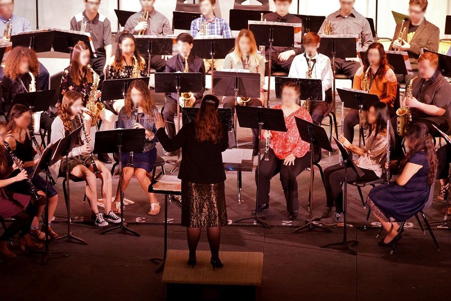 Topeka High School concert band performance