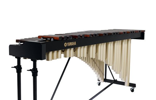 Closeup of marimba from front.