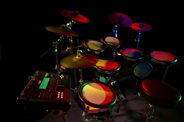 View of electronic drum kit.