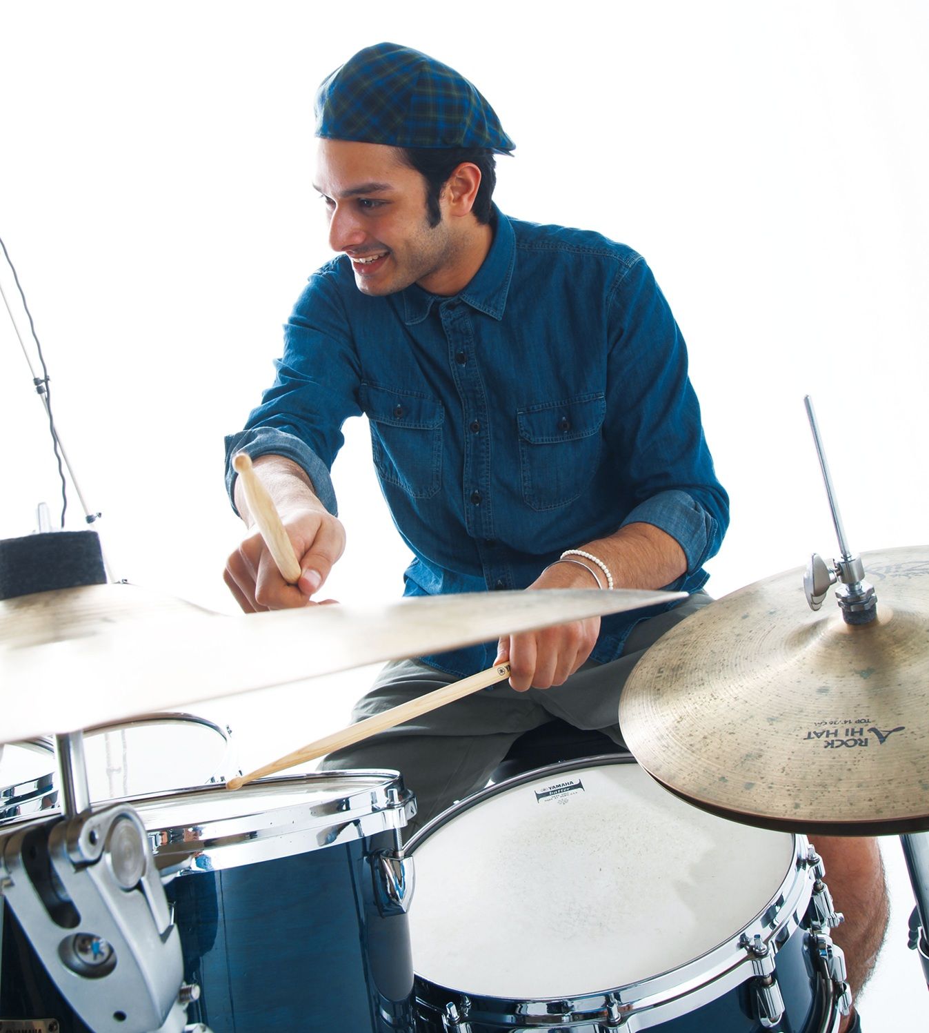 someone playing the drum set