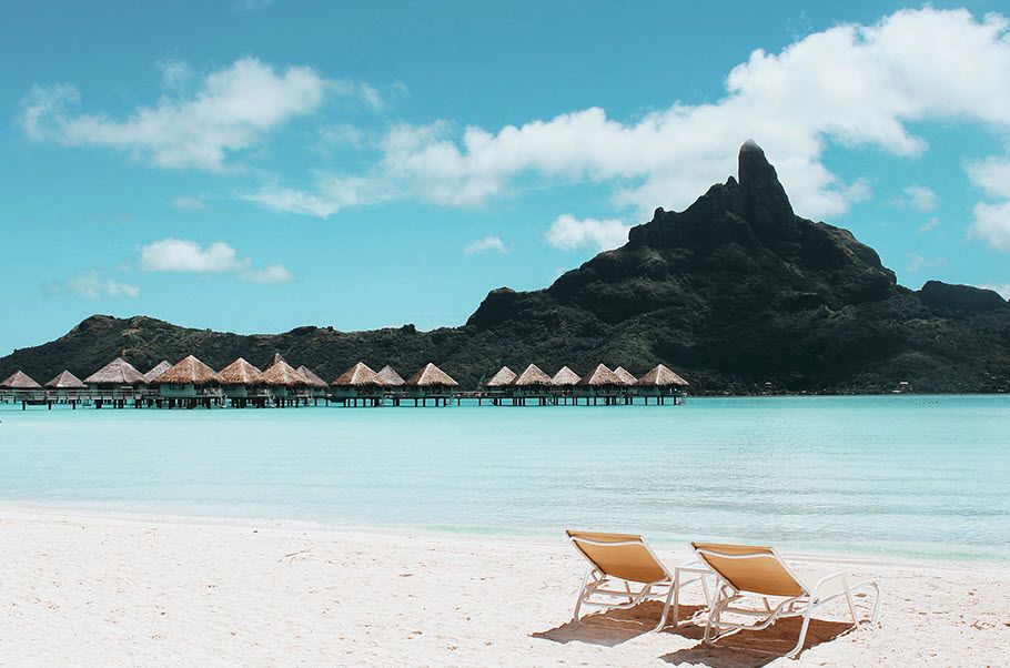 Tropical beach scene.