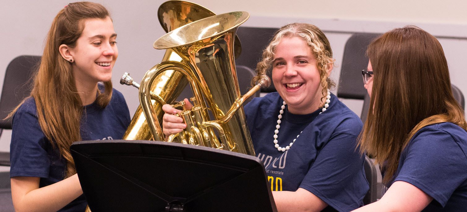 three students who are part of United Sound's peers teaching peers program