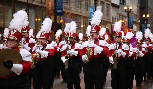 marching band in uniform 