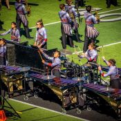 Forney High School band performing on field