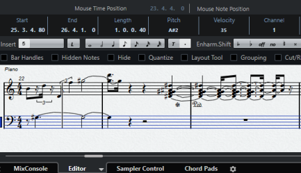 Screenshot of music annotation on screen.