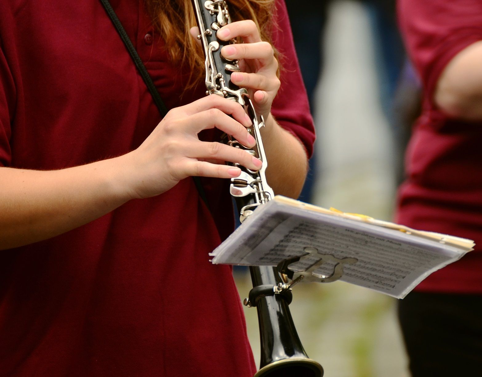 student playing clarinet
