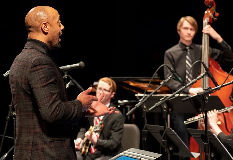 Dr. Joseph Jefferson conducting SEMO jazz band