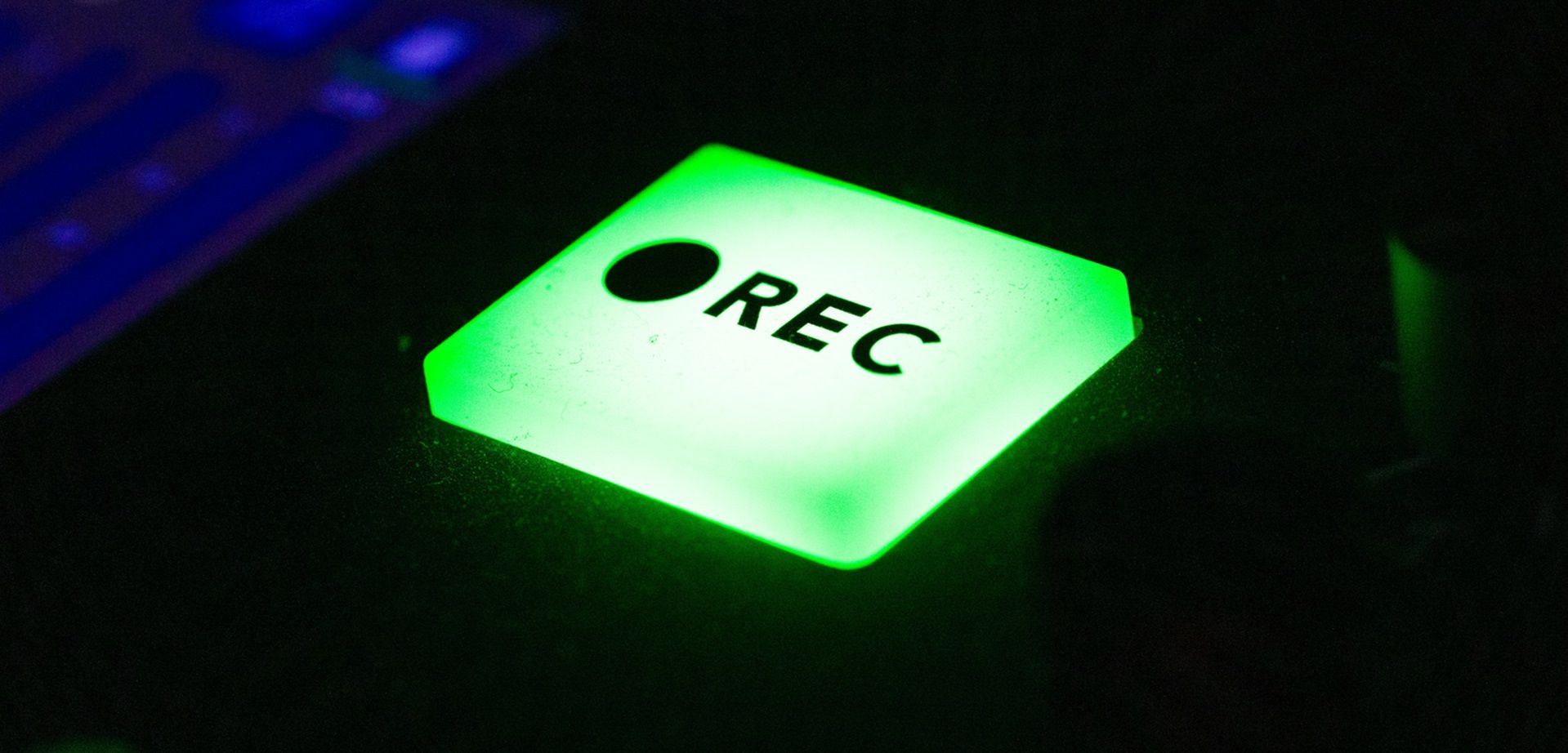 lit up record button