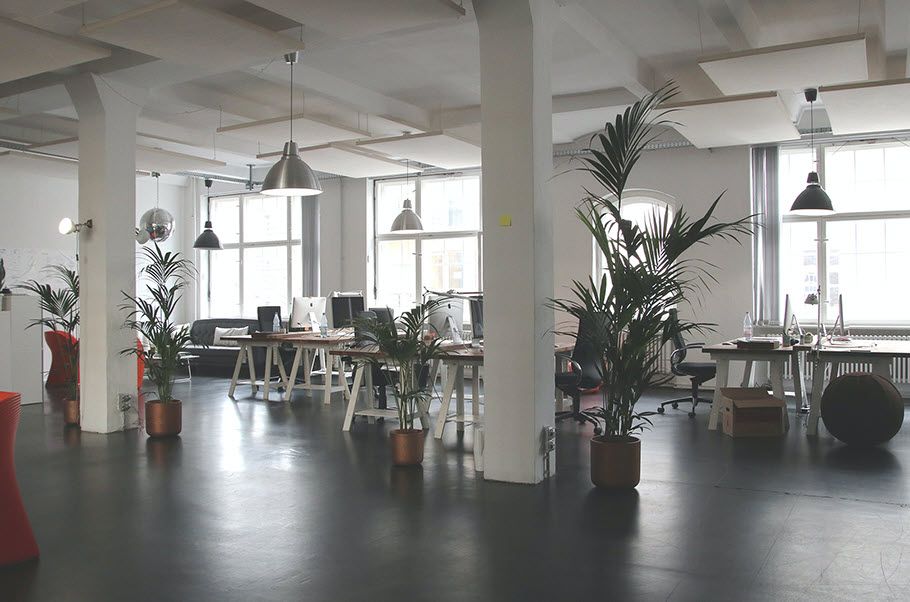 Modern loft open plan office.