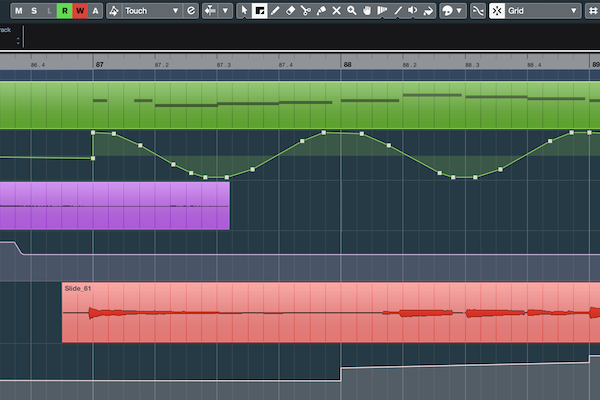 Steinberg Cubase software workspace screenshot.