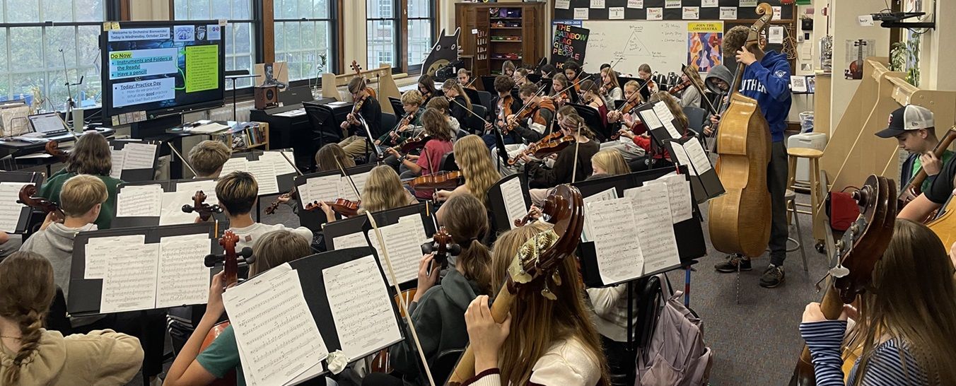 Justice Page Middle School band rehearsing