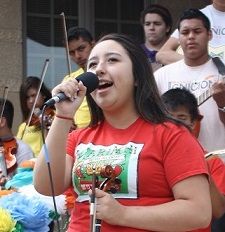 closeup of mariachi singer