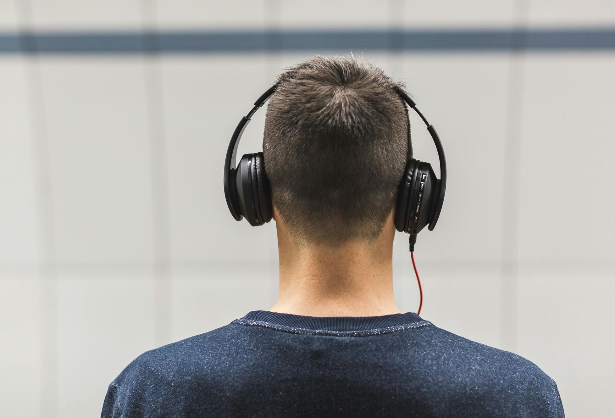man wearing headphones