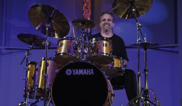 drum set performer on stage