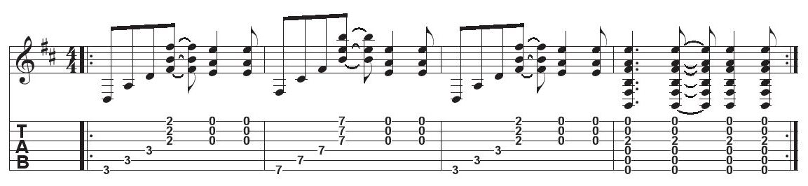 Five measures of musical annotation.