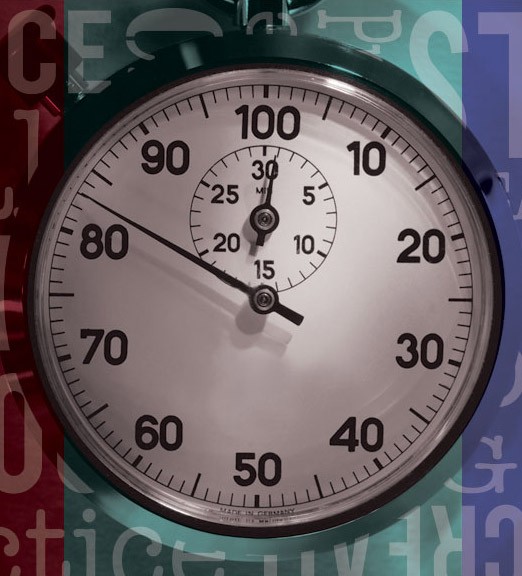 Stop watch on a graphical background.