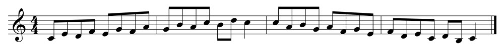 Four measures of musical annotation.