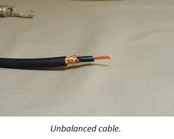 Unbalanced cable.