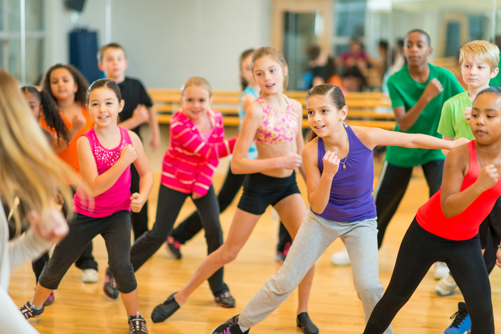 Kids dance fitness class.