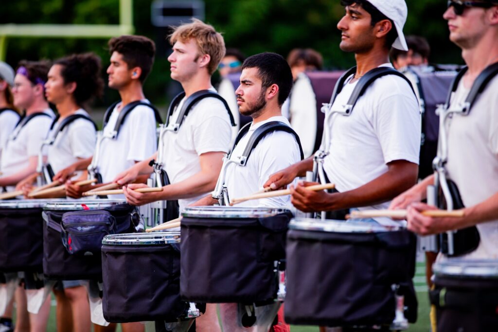 drum line on athletic field