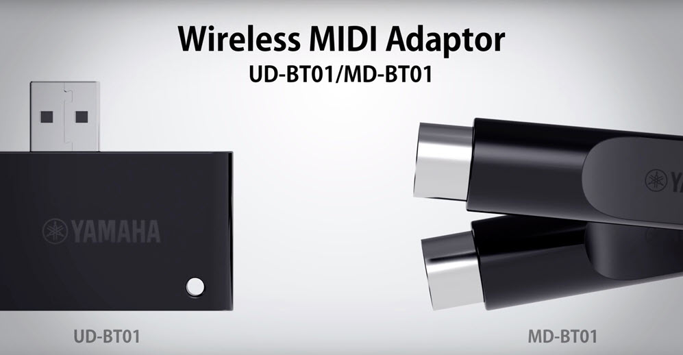 Close-up of 3 MIDI adaptor connectors.