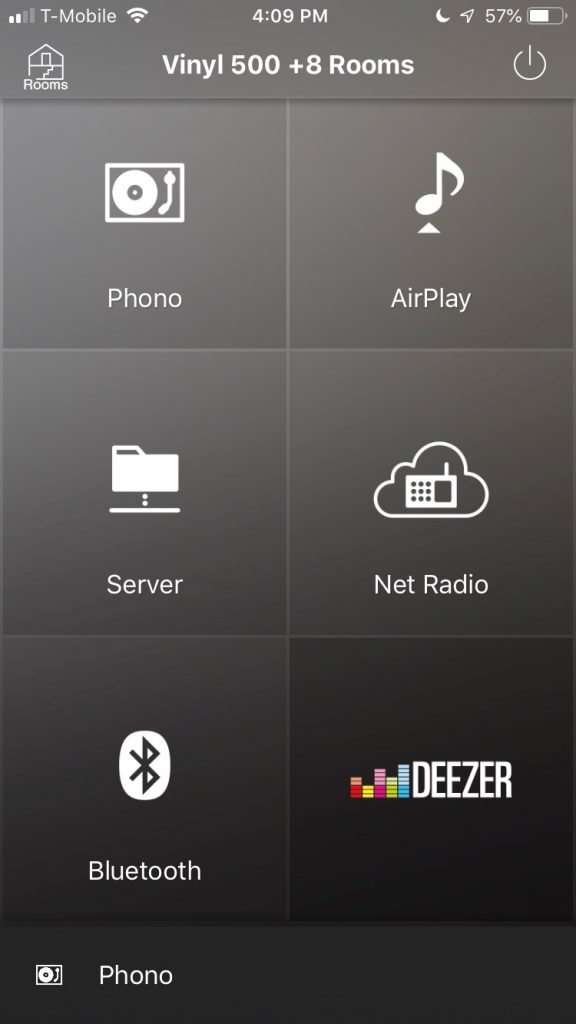 Screenshot of the airplay app screen on a smartphone screen.