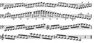 Eight bars of musical annotation.