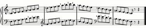 Four bars of musical annotation.