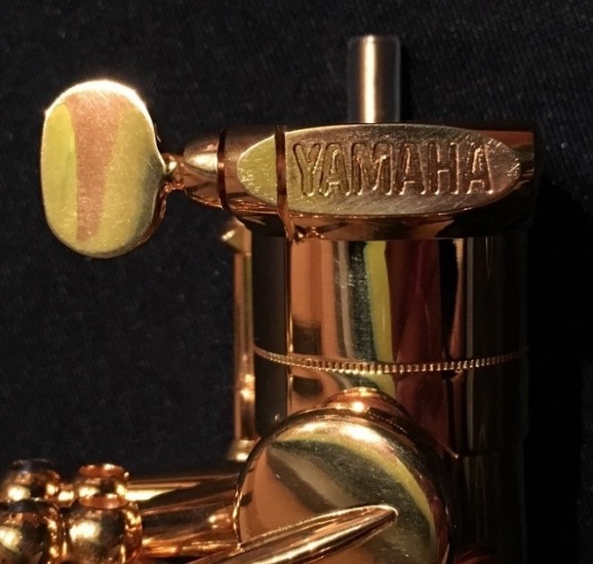 Close-up shot of saxaphone tenon screw.