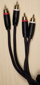 Photo of two RCA cables.
