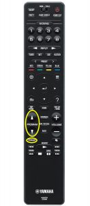 Program buttons on a Yamaha AV receiver remote.