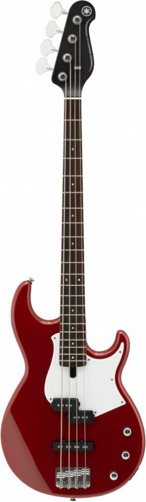 Bass guitar with solid alder body.