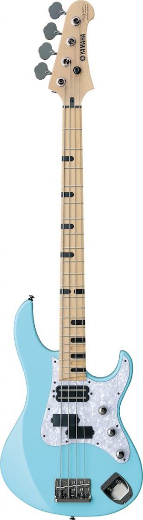 4-string bass guitar in Sonic Blue finish.