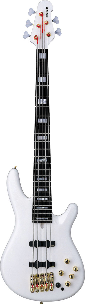 Bass with white finish and neck-through design.