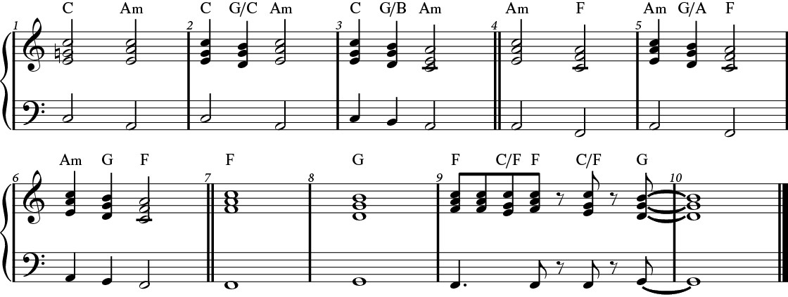 Passing chords example.