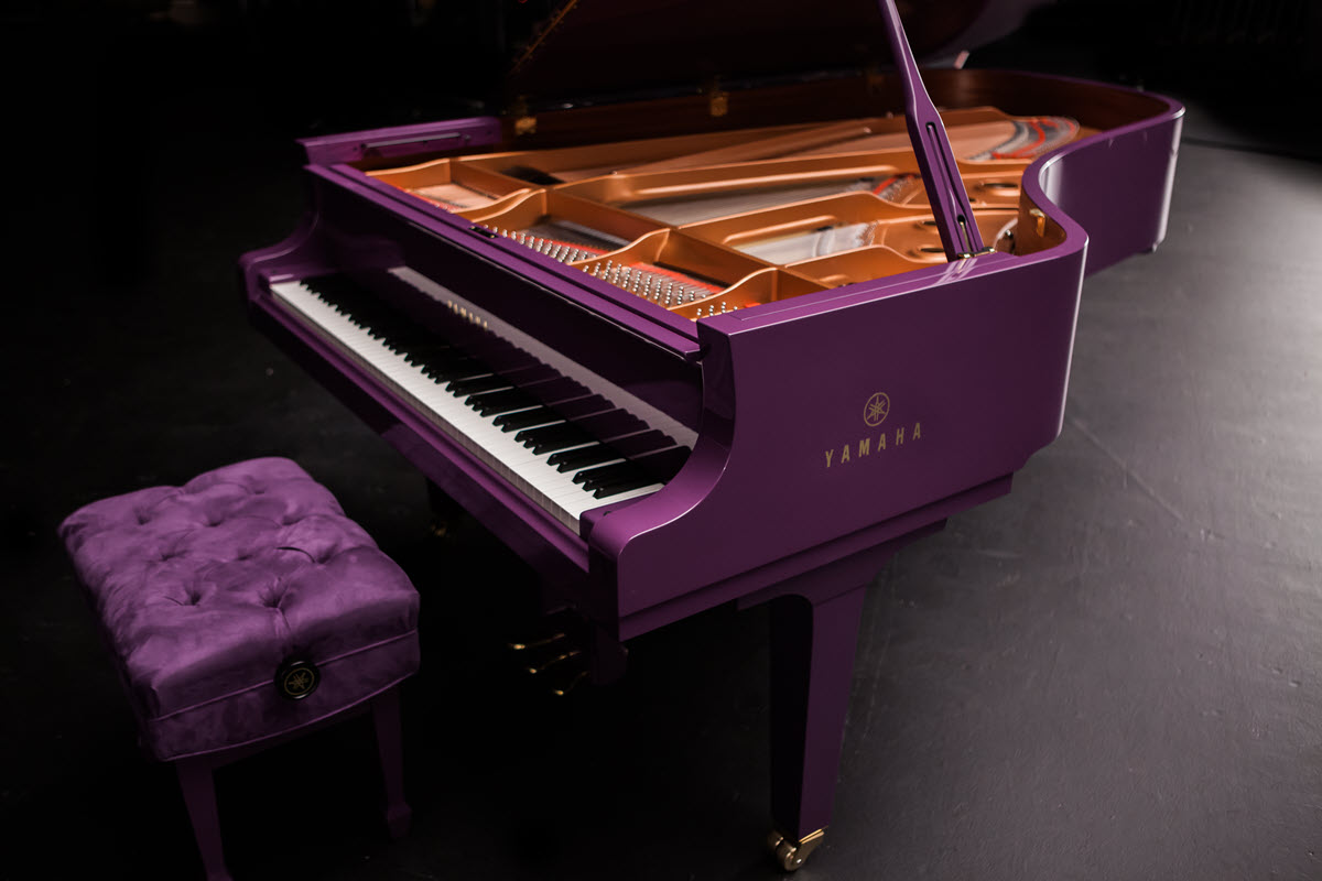 Prince's custom Yamaha purple grand piano.