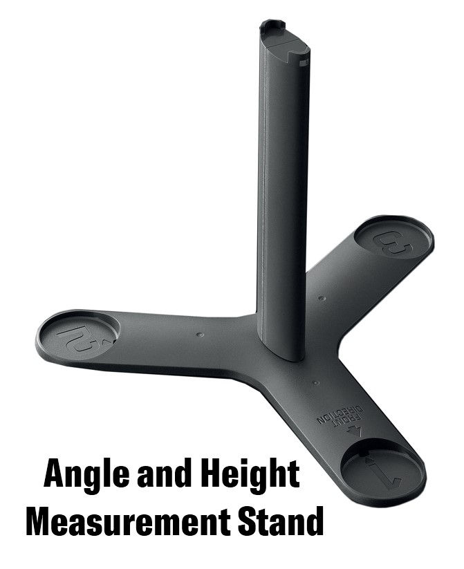 Three legged stand with center vertical pole.