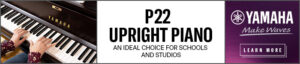 The P22 Upright Piano is an ideal choice for schools and studios.