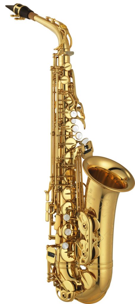 Gold color saxophone.