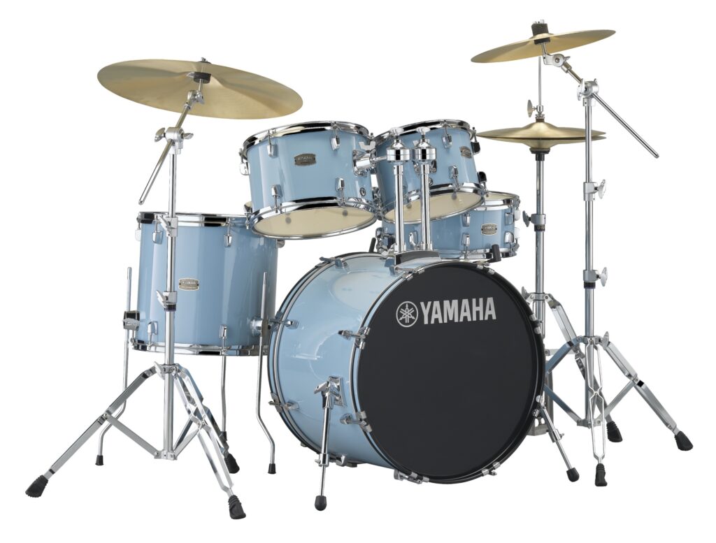 yamaha drum set on white background