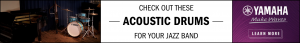 banner ad for acoustic drums - jazz