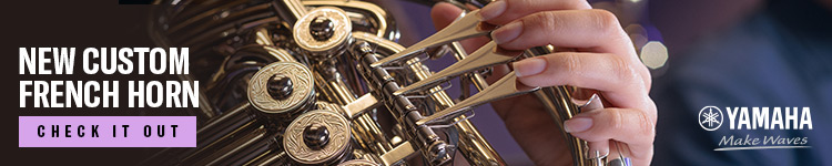 A promotion for a new Yamaha Custom French horn.