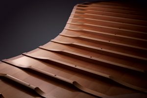 Sheets of wood used for a piano soundboard.