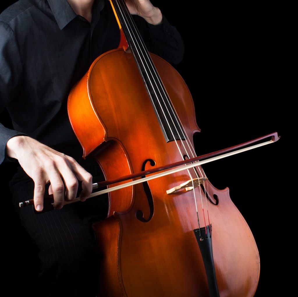 Man playing the cello. Classical music.