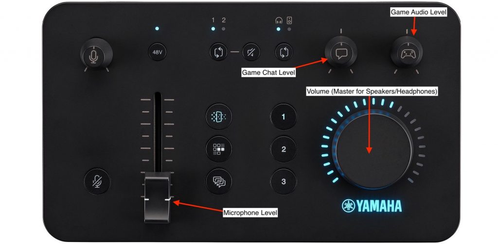 View of front control panel.